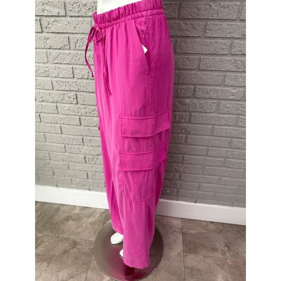 A New Day Women Pink Wide Leg Cargo Pant Size S - Picture 6 of 11